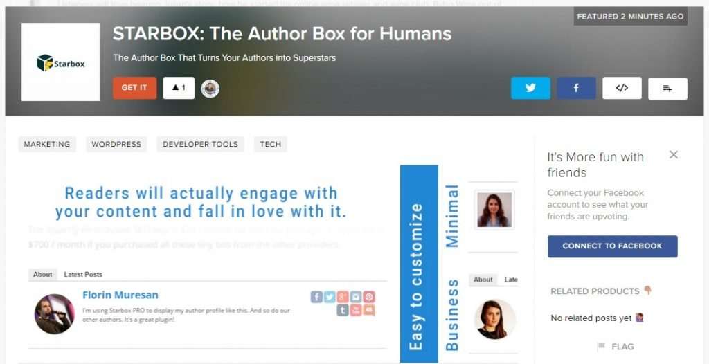 Starbox Plugin Product Hunt